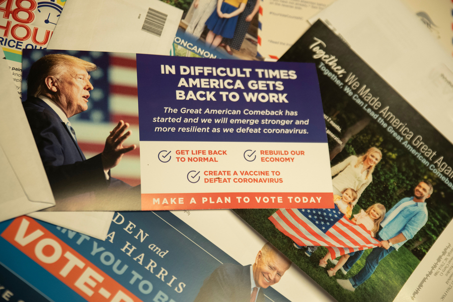 a collection of current political postcards
