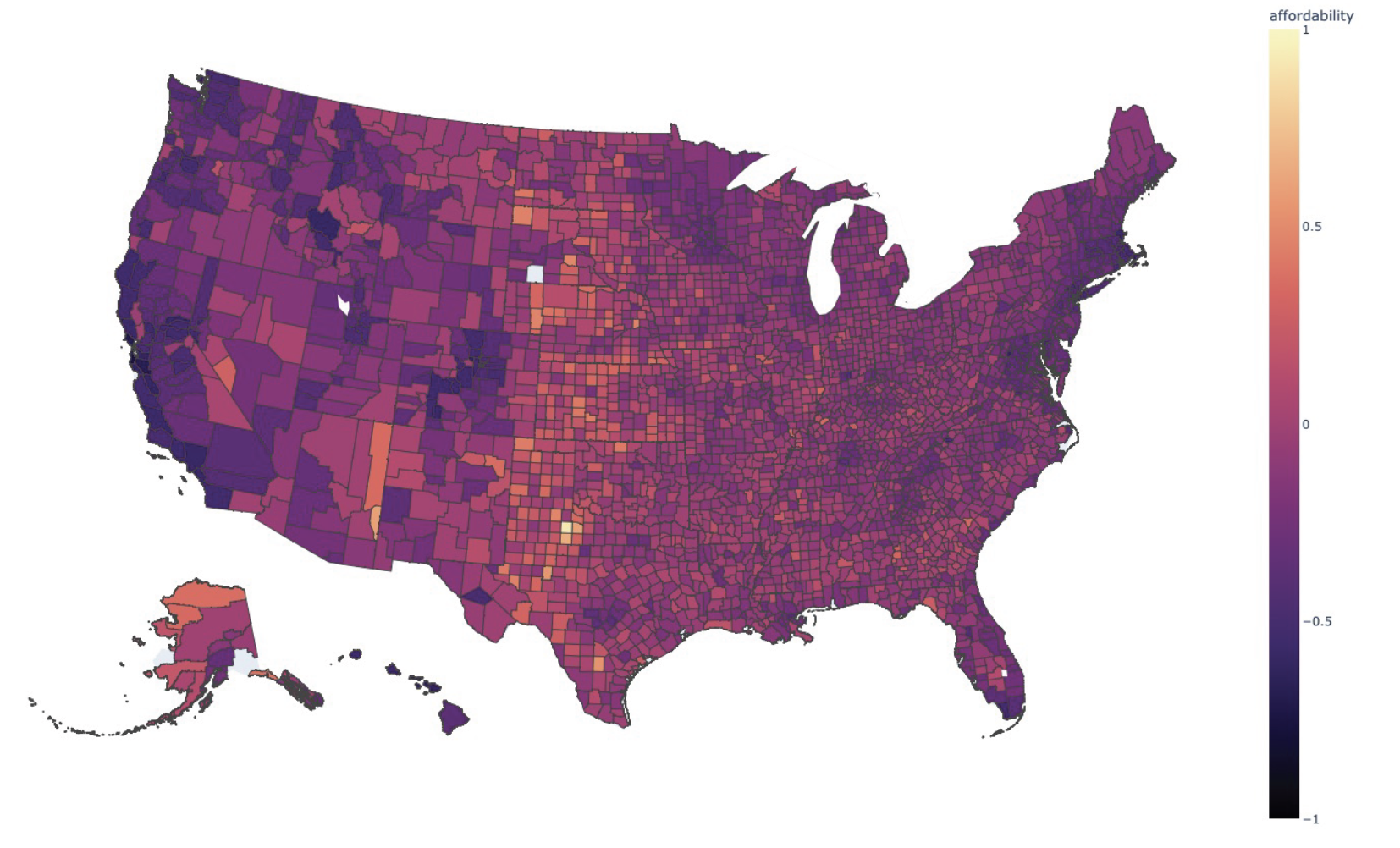 Mapping Affordability across the US