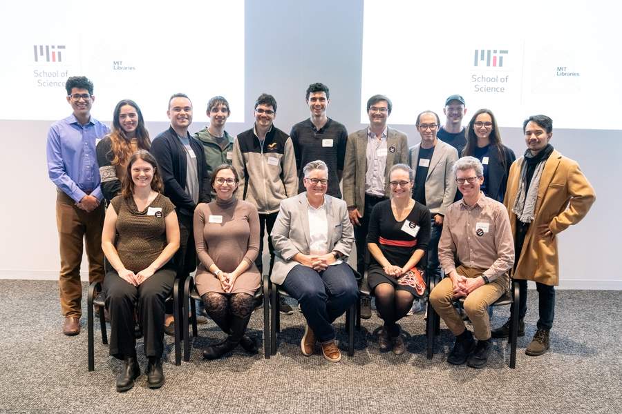 A group photo of the MIT Prize for Open Data winners and honorable mention recipients