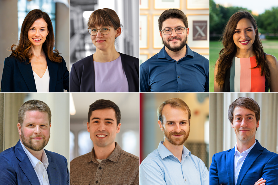 Portraits of the eight new engineering faculty